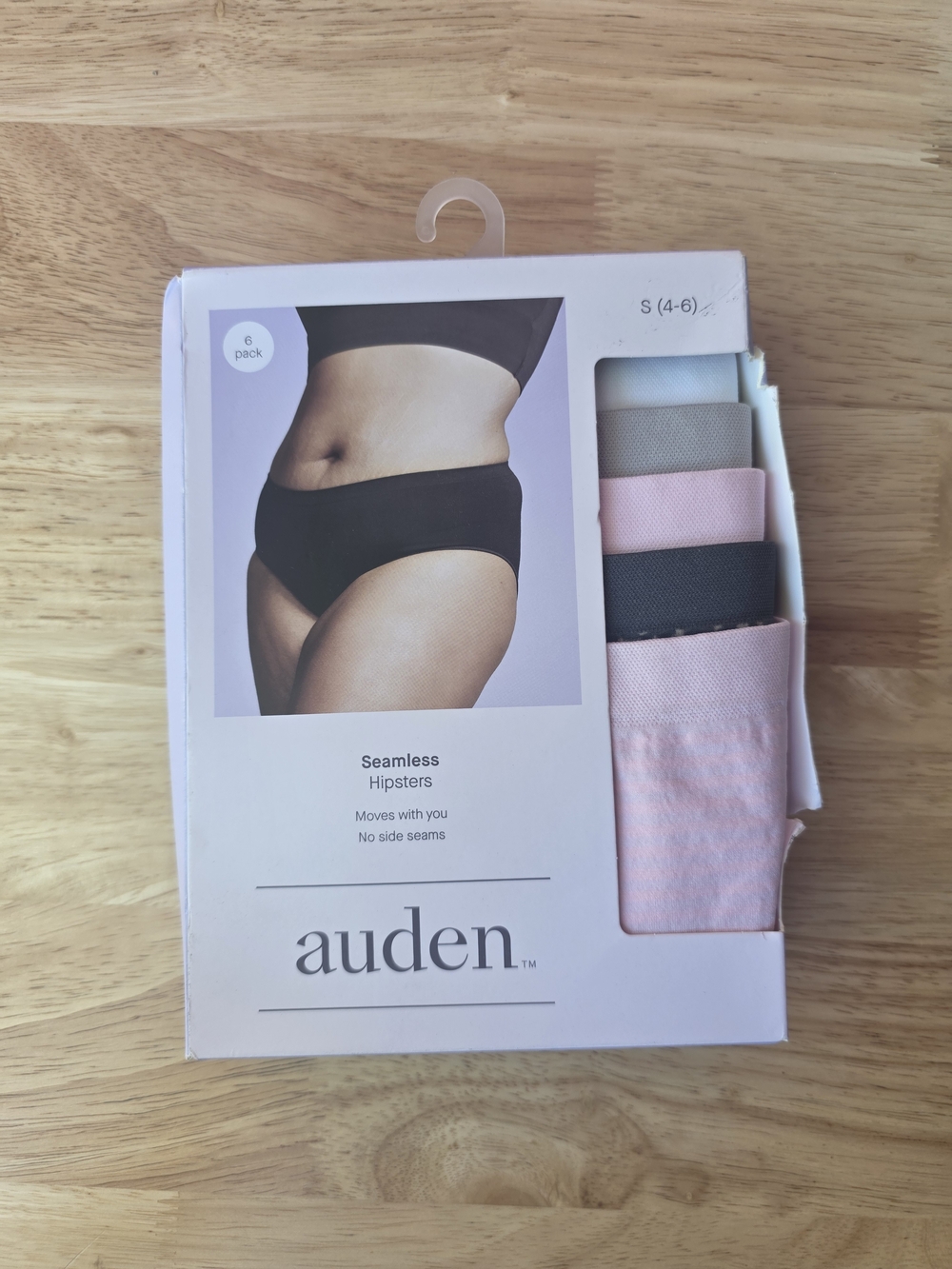 auden Seamless Hipsters 6-Pack - Pink, Black, Gray, Cream, Tan, Light Blue